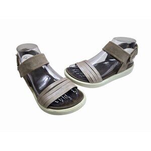 Ecco Womens Size 5 Taupe Leather Adjustable Strap Sandals